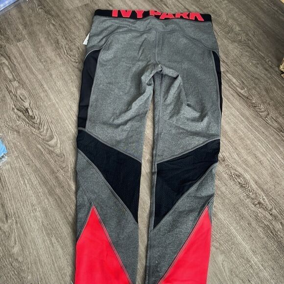 Ivy Park Colourblock Leggings-GREY/HOT PINK-Small - Picture 3 of 5